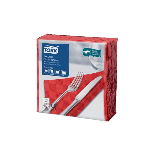 Tork textured servet rood 38x39cm