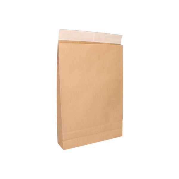 Verzendzak papier bruin kraft met enkele kleefstrip