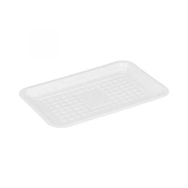 Vleesschaal plastic ruit wit