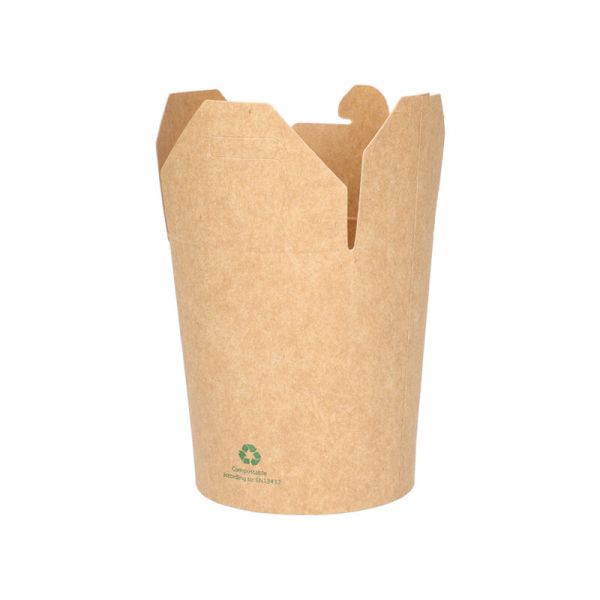 Wok to go beker karton bruin kraft
