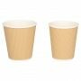 Koffiebeker karton bruin kraft geribbeld 200 cc en 300 cc