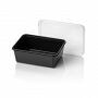 Maaltijdbak 1-vaks magnetron zwart 182 x 135 x 65 mm - 1.000 cc - PP (spuitgiet)