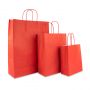 Papieren draagtas rood met koord 22+10 x 31 cm - 90 g/m²