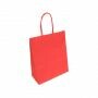 Papieren draagtas rood met koord 22+10 x 31 cm - 90 g/m²