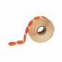 Ronde stickers op rol fluor rood Ø 36 mm - permanent