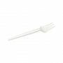 Snackvork plastic met snijrand wit 130 mm - PS