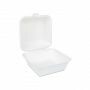 Suikerriet hamburgerbox wit 150 x 150 x 75 mm - bagasse
