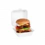 Suikerriet hamburgerbox wit 150 x 150 x 75 mm - bagasse