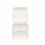 Suikerriet menubox groot wit bagasse 3-vaks