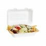 Suikerriet menubox middel wit 230 x 150 x 75 mm - 1-vaks - bagasse Suikerriet menubox middel wit 230 x 150 x 75 mm - 1-vaks - bagasse