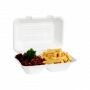 Suikerriet menubox middel wit 230 x 150 x 75 mm - 2-vaks - bagasse