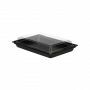 Sushi tray met deksel zwart 212 x 143 mm - APET