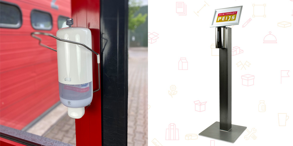 Desinfectiezuil en alcoholgel dispenser 
