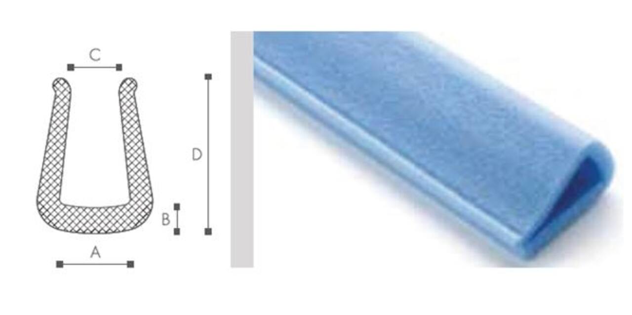 U-profiel Tulip schuim 30-40 mm lengte 200 cm blauw