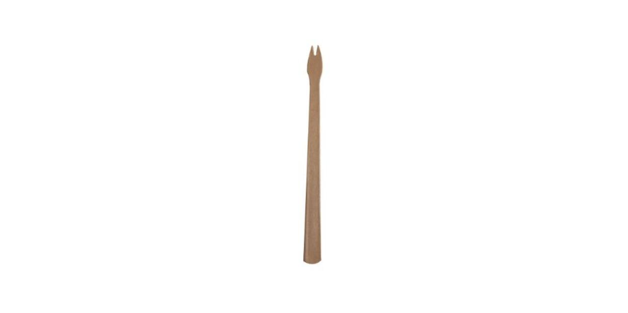 Frietvork papier 140 mm bruin 2-tands "Paper2Paper"