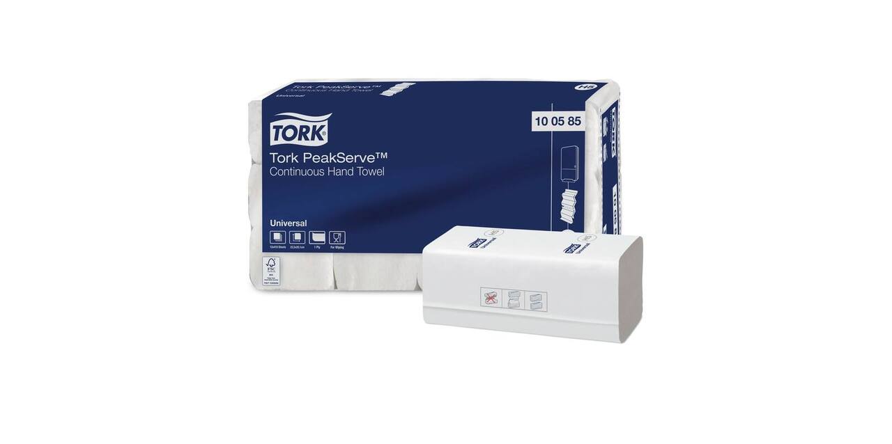 100585 - Handdoek papier 22,5 x 20,1 cm wit 1-laags TORK