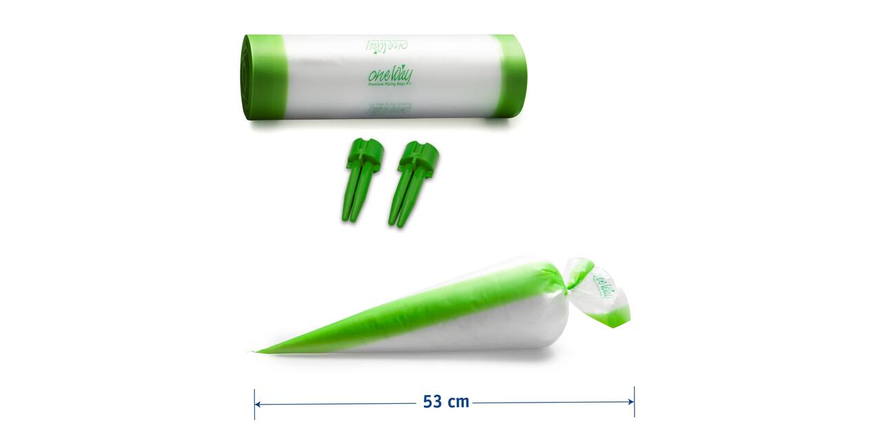 Spuitzak LDPE 280 x 530 mm Masterline Green Dispenser rolls tansparant met groene tip, 100 zakken/ro