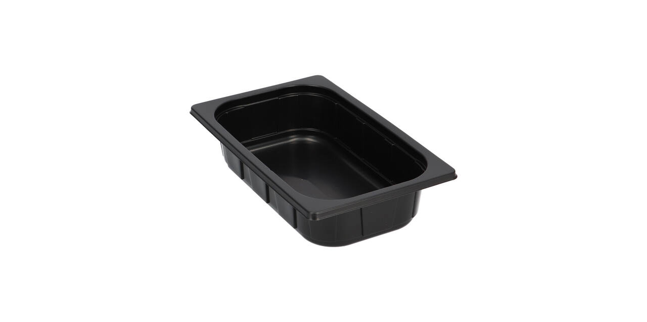 Plastic gastrobak PP 1/4 G60 rechthoekig 264 x 163 x 60 mm - zwart 1750 cc