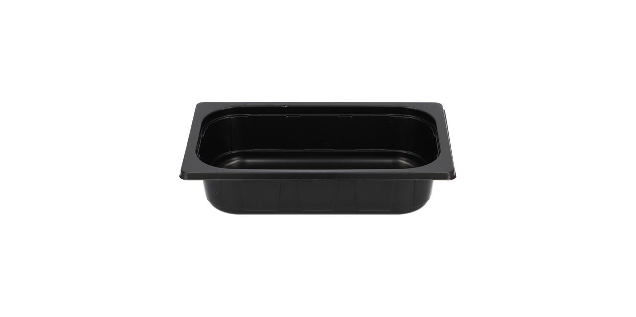 Plastic gastrobak PP 1/4 G60 rechthoekig 264 x 163 x 60 mm - zwart 1750 cc