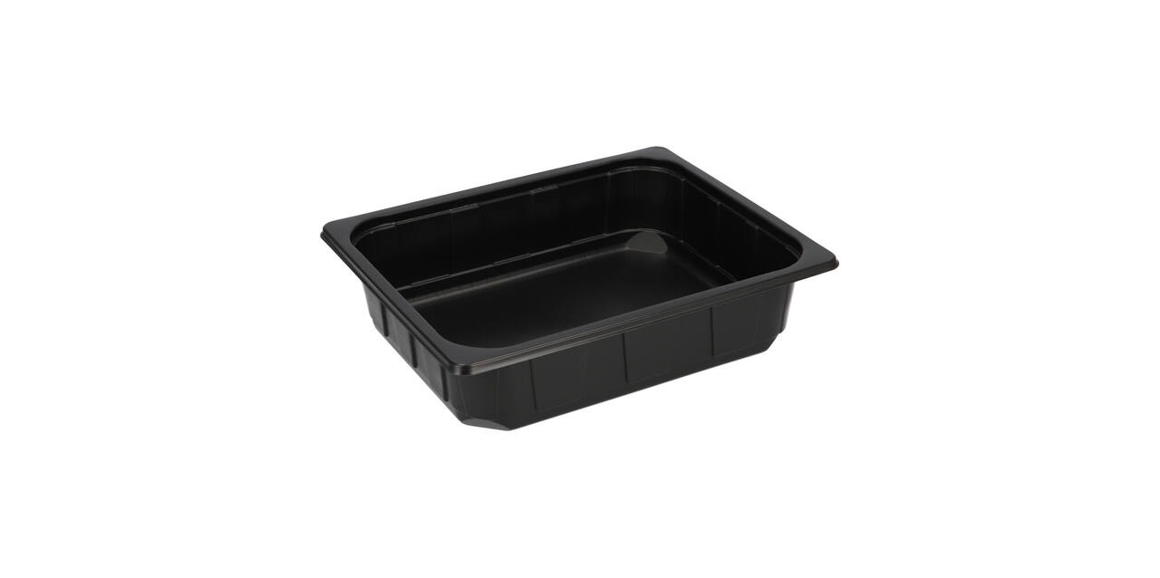 Plastic gastrobak PP 1/2 G80 rechthoekig 325 x 265 x 80 mm - zwart 5300 cc