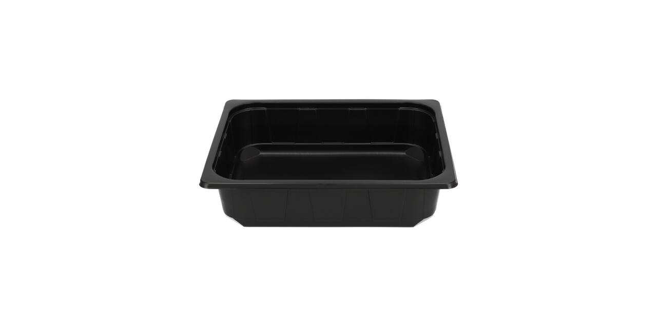 Plastic gastrobak PP 1/2 G80 rechthoekig 325 x 265 x 80 mm - zwart 5300 cc