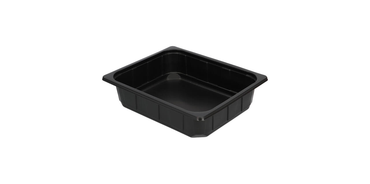 Plastic gastrobak PP 1/2 G80 rechthoekig 325 x 265 x 80 mm - zwart 5300 cc
