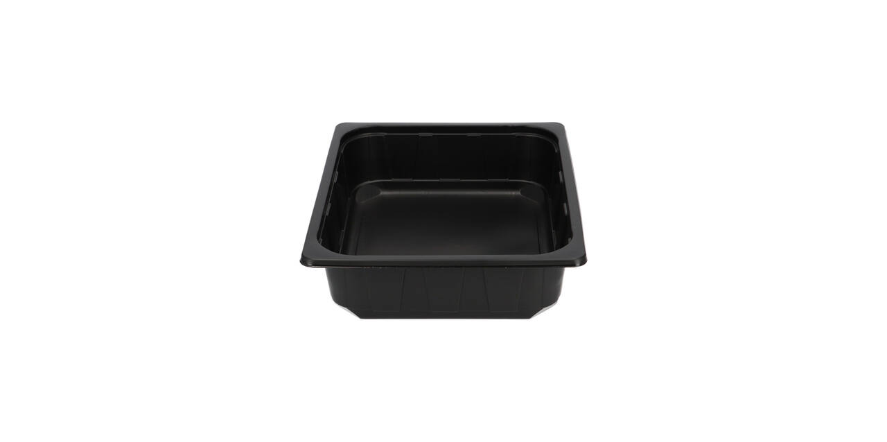 Plastic gastrobak PP 1/2 G80 rechthoekig 325 x 265 x 80 mm - zwart 5300 cc
