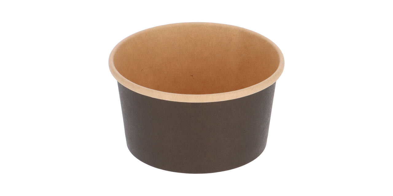 Bak bruinkraft/PE rond Ø 115/62 mm 350 ml zwart  15oz  - 435