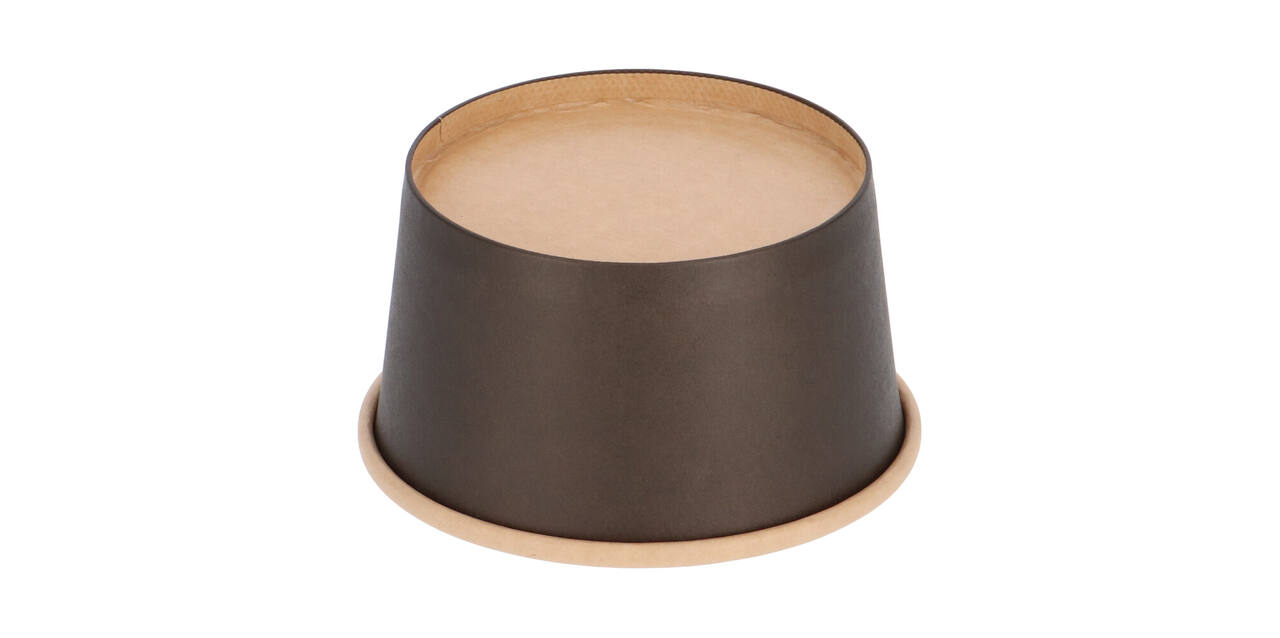 Bak bruinkraft/PE rond Ø 115/62 mm 350 ml zwart  15oz  - 435