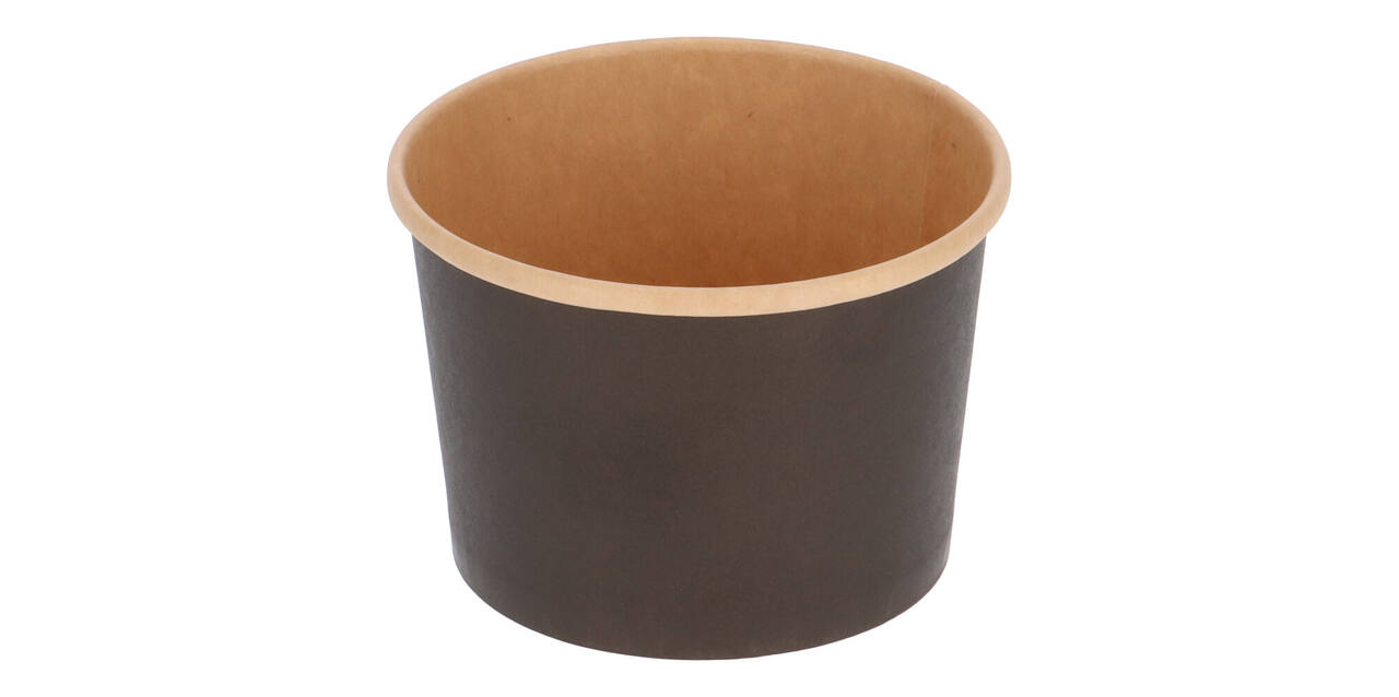 Bak bruinkraft/PE rond Ø 115/80 mm 500 ml zwart  20oz  - 580