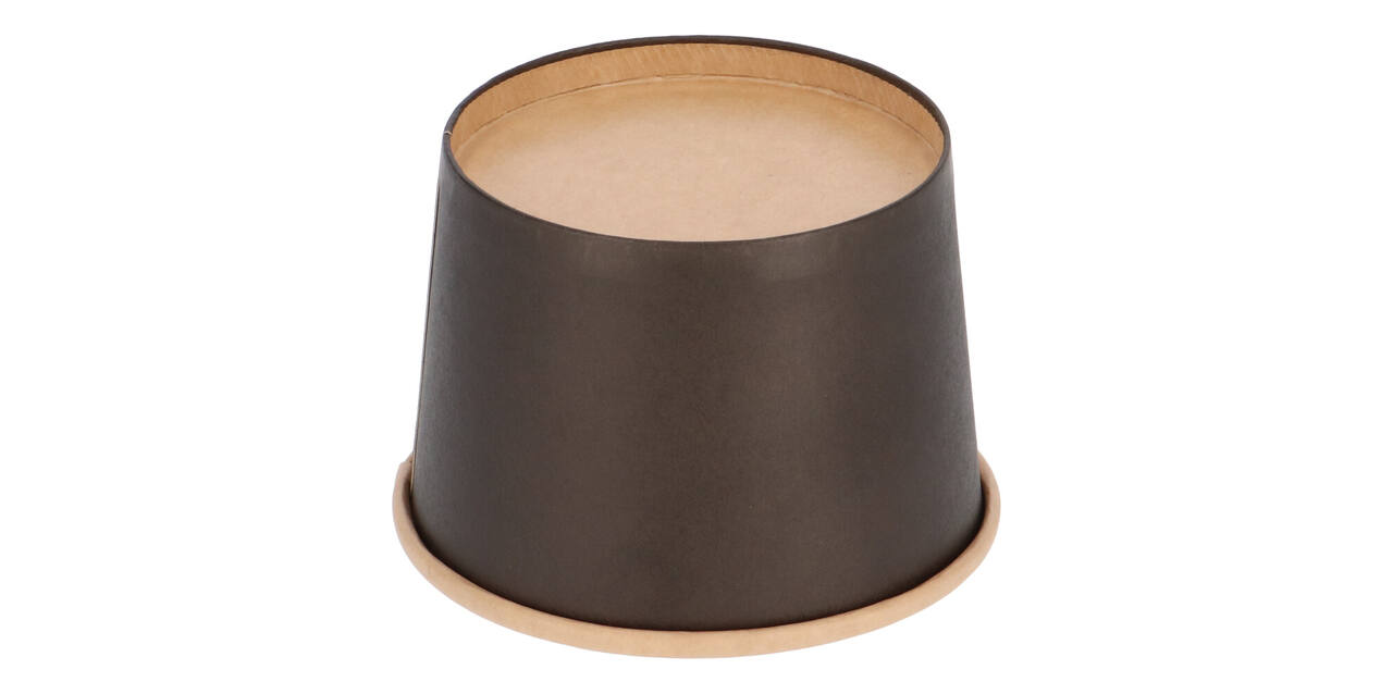 Bak bruinkraft/PE rond Ø 115/80 mm 500 ml zwart  20oz  - 580