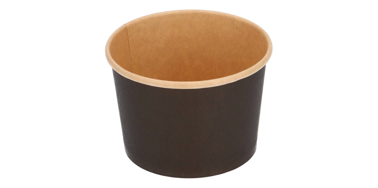 Bak bruinkraft/PE rond Ø 115/80 mm 500 ml zwart  20oz  - 580