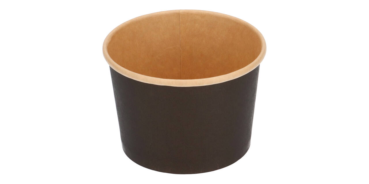 Bak bruinkraft/PE rond Ø 115/80 mm 500 ml zwart  20oz  - 580