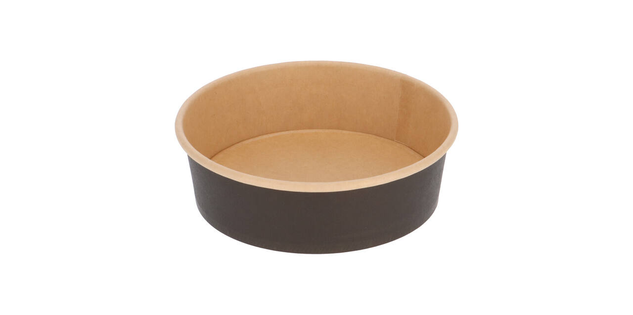 Bak bruinkraft/PE rond Ø 150/45 mm 500 ml zwart  18,5oz  - 550