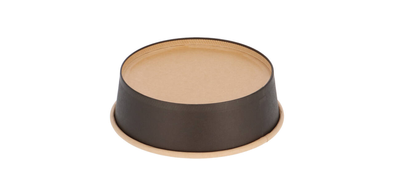 Bak bruinkraft/PE rond Ø 150/45 mm 500 ml zwart  18,5oz  - 550