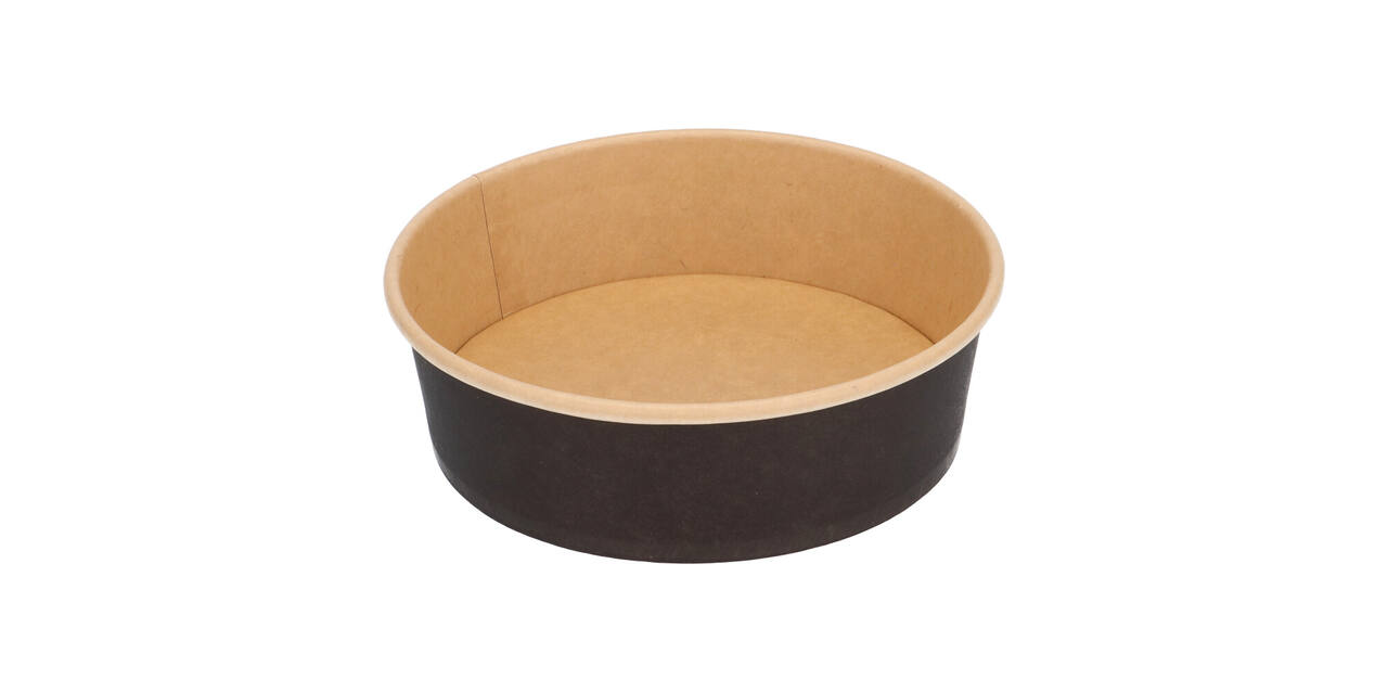 Bak bruinkraft/PE rond Ø 150/45 mm 500 ml zwart  18,5oz  - 550