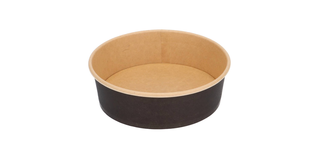 Bak bruinkraft/PE rond Ø 150/45 mm 500 ml zwart  18,5oz  - 550