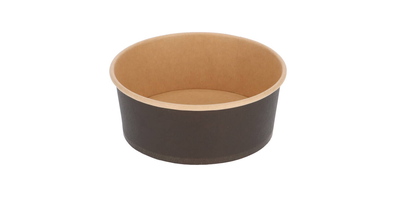 Bak bruinkraft/PE rond Ø 150/60 mm 750 ml zwart  25oz  - 755