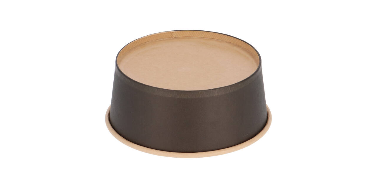 Bak bruinkraft/PE rond Ø 150/60 mm 750 ml zwart  25oz  - 755
