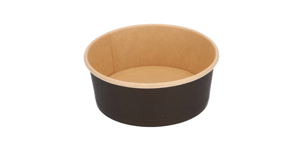 Bak bruinkraft/PE rond Ø 150/60 mm 750 ml zwart  25oz  - 755