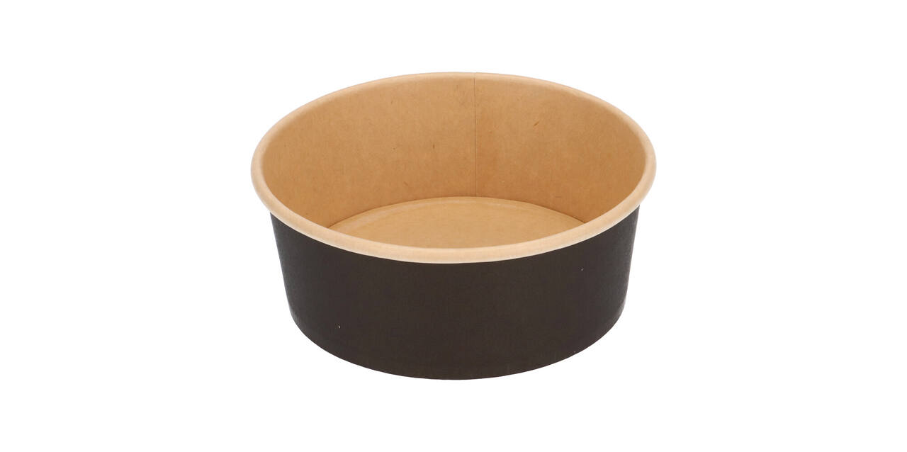 Bak bruinkraft/PE rond Ø 150/60 mm 750 ml zwart  25oz  - 755