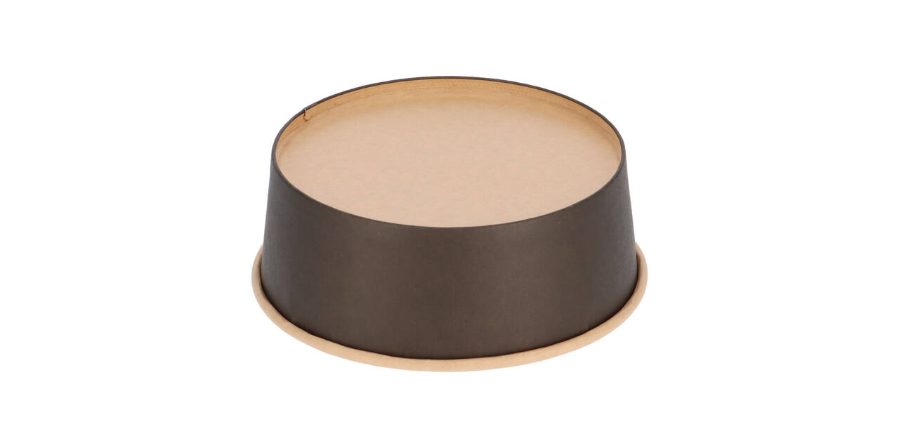 Bak bruinkraft/PE rond Ø 185/65 mm 1300 ml zwart  42,7oz  - 1275