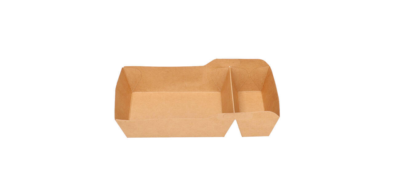 Bakjes bruinkraft/PE 180 (132+48)  x 100 x 35 mm (A14 + extra bakje) - A20