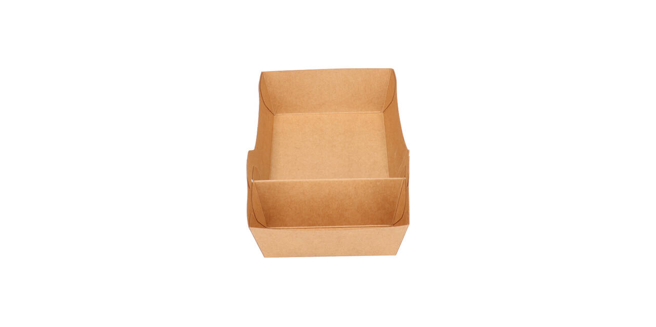Bakjes bruinkraft/PE 180 (132+48)  x 100 x 35 mm (A14 + extra bakje) - A20