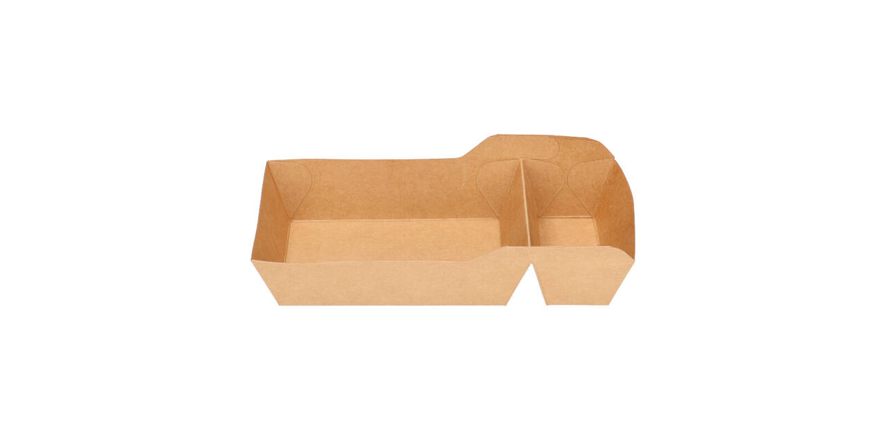 Bakjes bruinkraft/PE 180 (132+48) x 85 x 35 mm (A9 + extra bakje) - A22