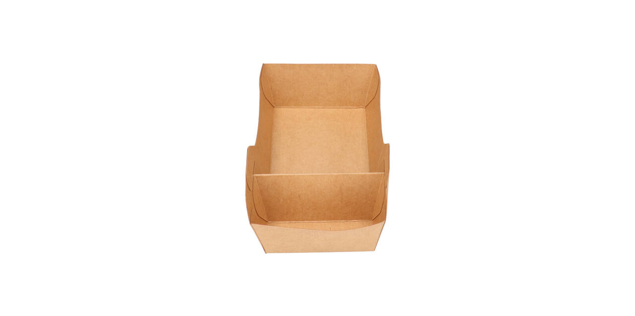 Bakjes bruinkraft/PE 180 (132+48) x 85 x 35 mm (A9 + extra bakje) - A22