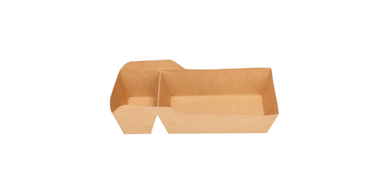 Bakjes bruinkraft/PE 180 (132+48) x 85 x 35 mm (A9 + extra bakje) - A22