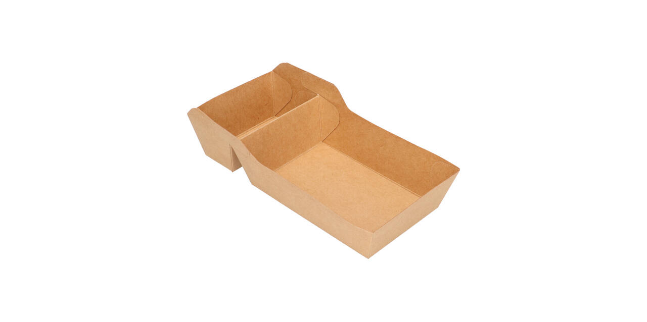 Bakjes bruinkraft/PE 180 (132+48) x 85 x 35 mm (A9 + extra bakje) - A22