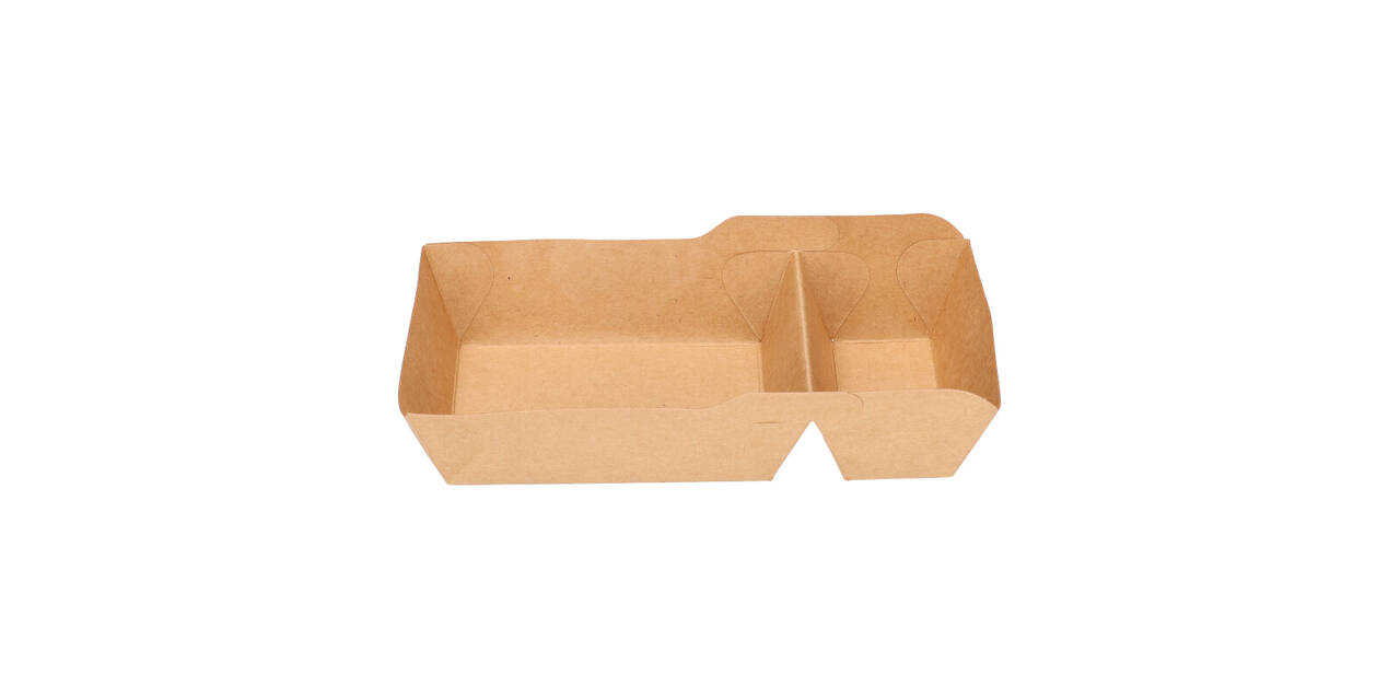 Bakjes bruinkraft/PE 140 (92+48) x 64 x 32 mm (A7 + extra bakje) - A23