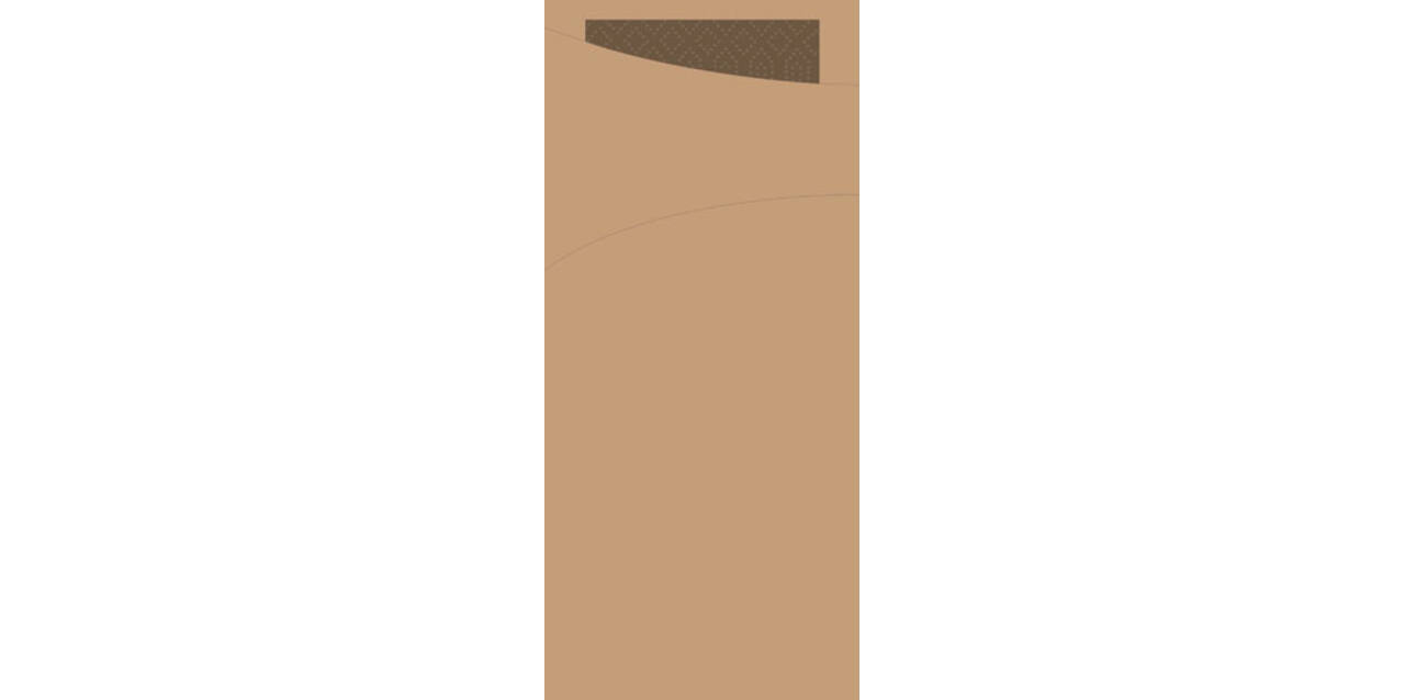 211051 - Bestekzakjes 8,5 x 19 cm Eco bruin met servet chestnut